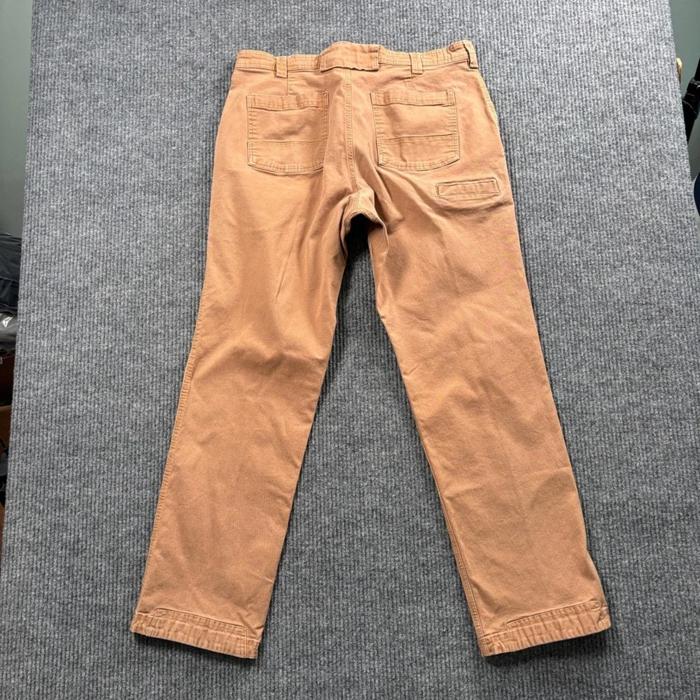 Duluth Trading Co Flex Fire Hose Pants Men 35x32 (Tag 38x34) Tan Workwear Rugged